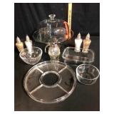 Clear Glass 11 Piece Serving Lot Cake Dome