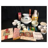 Corning Ware Kitchen Lot Gravy Boat and Towels