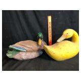 Carved and Painted Duck Decoys Pair