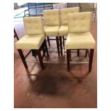 Safavieh 4 Cream Faux Leather Counter Stools