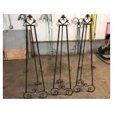 Lot of 3 Wrought Iron Floor Display Easels