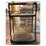 Bretford Metal 3 Shelf Rolling Utility Cart