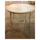 Vintage Round Folding Card Table Padded Top