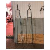 Pair of Metal Garden Obelisk Trellises 68in