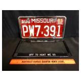 1965 Missouri License Plate with 2 Frames