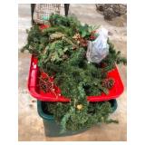 Lot of Christmas Greenery Garland and Ornaments
