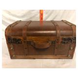 Decorative Wood and Faux Leather Trunk