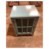 Windham 1-Door Cabinet Aqua Windowpane Glass