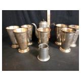 Saks English Pewter 9 Piece Julep Set