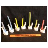 Lot of 7 WS China Bunny Taper Candle Holders