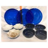 Fiesta Cobalt Bowls Glass Plates Lot of 10