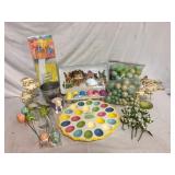Lot of Easter Decor Eggs Trays and Picks