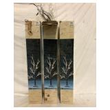 Kirklands 3 Pre-Lit Snowy Birch Trees 28 In