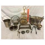 Silver-Plate Serving and Barware Lot of 12