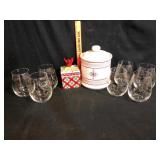 Fitz and Floyd Box 8-Piece Holiday Glass Lot