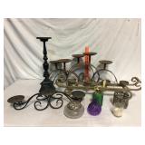 Metal Candle Holder Lot Pricket and Scroll