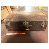 Large Vintage Metal Trimmed Suitcase Trunk