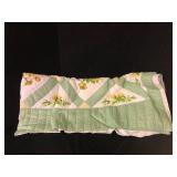 Vintage Green Gingham Floral Ruffled Comforter