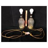 Pair of Pressed Glass Boudoir Table Lamps