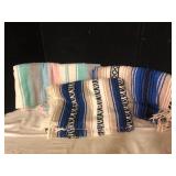 Lot of 3 Mexican Falsa Blankets Blue Pastel