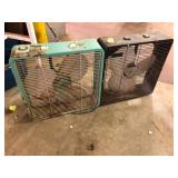 Lot of 2 Vintage Metal Box Fans - Eskimo