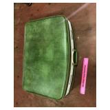 Large Vintage Green Hardside Suitcase