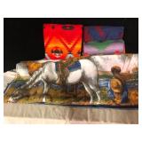 Lot of 6 Western Print Fleece Fabric Pieces