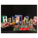 Christmas Decor Lot Lamps Candles Ornaments