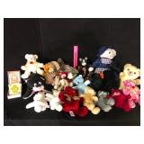Lot of 20 Plush Bears Cats and Card Game