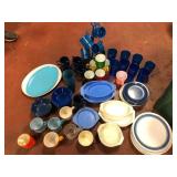 Large Lot of Vintage Melamine and Glass Dishes