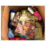 Box Lot of Yarn and Crochet Pattern Newsletters