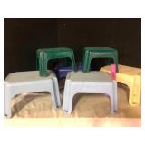 Lot of 6 Vintage Plastic 1-Step Stools