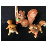 Set of 3 Artmark Japan Ceramic Squirrel Figures