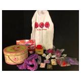 Red Hat Society Lot Jewelry Ornaments and Box