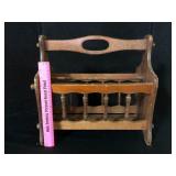 Vintage Wood Spindle Magazine Rack