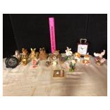Homco Animal Figurine Lot with 2 Desk Clocks