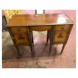 Antique 1930s Kneehole Vanity Desk 40x17x32