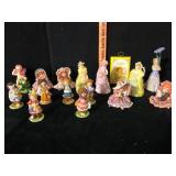Lot of 15 Girl Figurines and Wall Plaque
