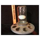 Vintage Galvanized Chick Feeder With Glass Jar