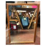 Speckled Wood Frame Rectangular Wall Mirror