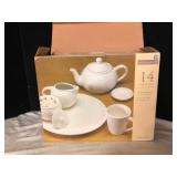 Home Trends 14 Piece White Wicker Coffee Set