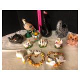 Lot of 12 Swan Owl Goose Figurines and Planters