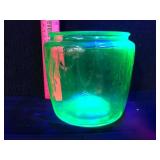 Hocking Cameo Green Uranium Glass Cookie Jar