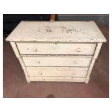 Antique 3 Drawer Chest in Old White Paint