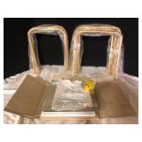 Glass Top Brass Tone Accent Table Unassembled