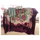 Lot of 3 Blankets Korean Mink and Plush Throw
