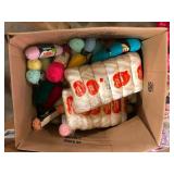 Large Box Lot of Yarn Skeins and Afghan Kit