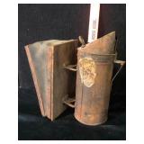 Vintage Tin and Wood Bee Smoker Bellows