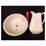 Antique Ironstone Pitcher and Wash Bowl Set
