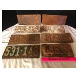 Lot of 8 Missouri License Plates 1921 to 1943